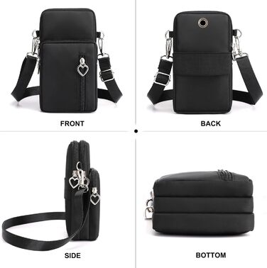 Жіноча сумка через плече DuoLmi невелика, жіноча сумка через плече, нейлонова міні-сумка для мобільного телефону невелика сумка че