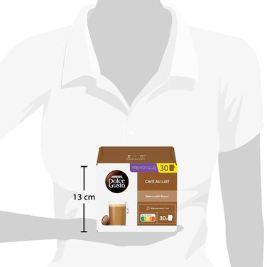 Г (3-тя упаковка), 3er Vorratspack (3 x 30 Kapseln) Caf au Lait, Milch 300