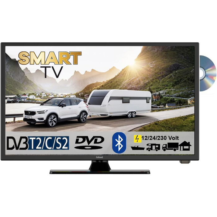 З DVD та Bluetooth DVB-S2/C/T2 для 12 В та 230 В WLAN, 1955 Soundbar LED Smart TV