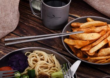 Титанові складні палички для їжі Кемпінгові дорожні висувні палички для їжі Ультралегкі багаторазові портативні столові прибори Ск