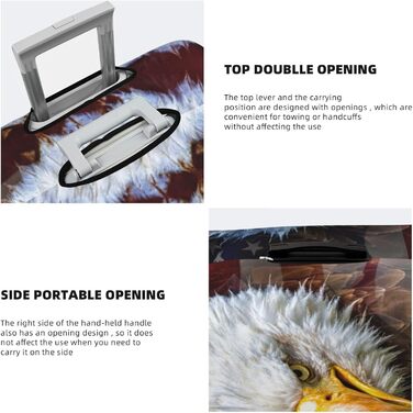 Чохол для валізи, дизайн Американський прапор з орлом, міцний захист валізи, підходить для багажу розміром 45,7 - 81,3 см, розмір XL, Чорний, X-Large