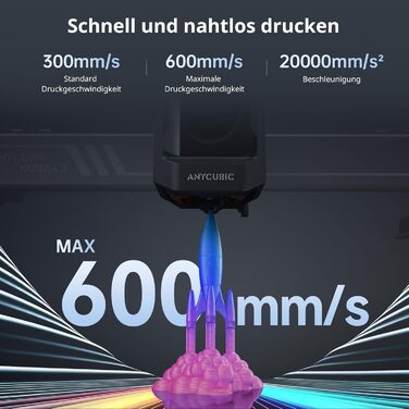 Багатоколірний комбінований 3D-принтер Anycubic Kobra 3, друк у 4 кольори, висока швидкість 600 мм/с, висихання нитки під час друк