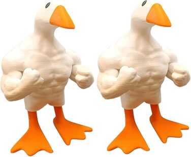 Кумедна статуя качки зі смоли, фігурка качки Duck You Buff Duck, качка скульптура деко ремесла подарунок для прикраси будинку (2 шт.)