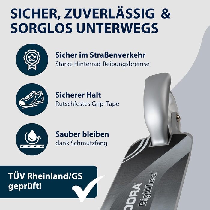 Самокат HUDORA Little BigWheel - безпечний алюмінієвий самокат для дітей від 3 років - регульований по висоті та складаний міський