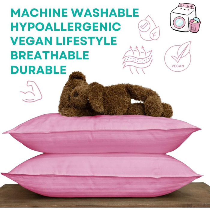 Дитяча подушка Kids Fluff 2 шт. Toddler Pillow (35x50cm) - з бавовняним чохлом 300T та альтернативним пуховим наповнювачем. Гіпоал