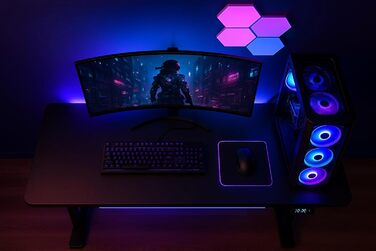 Стіл з регульованою висотою 120 x 60 см, стіл з електричним регулюванням висоти, стіл для роботи сидячи та стоячи, стіл для роботи стоячи, регульований комп&39ютерний стіл, стіл для роботи стоячи, дуб Сонома, Pro Gaming