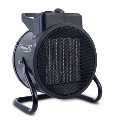 Електричний обігрівач Scheppach EH3000 3000 Вт 2000 Вт Плавне регулювання Потік повітря 320 м/год 585 C Керамічний вентилятор-обігрівач До 60 кубічних метрів 3 рівні нагріву Захист від перегріву та ручка для перенесення