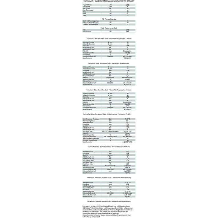 Система зворотного осмосу 6 ступенів ФІЛЬТР ВОДИ НІМЕЧЧИНА - з БІО активованим вугіллям і піновугільним фільтром - мембрана 75GPD, 285 л найчистішої питної води щодня, екологічний без BPA найкращий фільтр для кожного дому