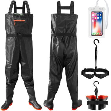 Вейдерси Eiito для чоловіків та жінок, водонепроникні вейдерси для чоловіків, водонепроникні вейдерси для чоловіків з черевиками, міцні водонепроникні рибальські вейдерси з черевиками для риболовлі, ідеальні вейдерси для ставка та використання на природі,