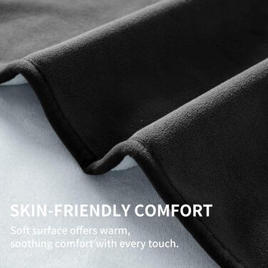 Водонепроникна ковдра QIYI для ліжка, дивана, кушетки, двостороння, флісова ковдра, яку можна прати, для захисту меблів та матраців для пар, собак та котів, 102x153 см, чорна/світло-сіра