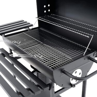 Візок для барбекю вугілля барбекю садовий барбекю коптильня барбекю 4-ножна 62см гриль поверхня відкидна кришка з термометром суці