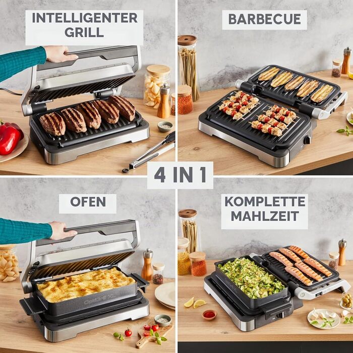 Електрогриль Moulinex Optigrill 4in1 XL гриль та піч в одному пристрої, на 6-8 осіб, 12 автопрограм, індикатор готовності, антипригарне покриття, GI784D