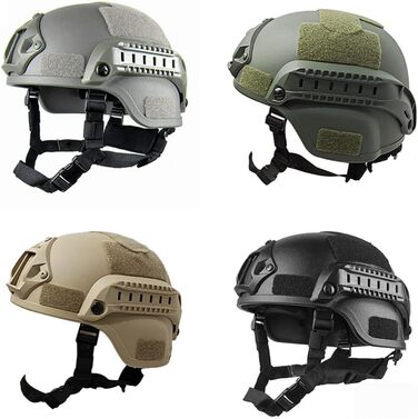 Шолом Fast з м&39якою підкладкою, розмір 22,05-23,62 дюйма, регульований, універсальний страйкбольний шолом для пейнтболу з бічними планками, кріпленням для NVG для полювання (чорний)