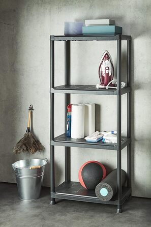 Пластикова полиця Keter Plus 60/4, чорна, 60 x 30 x 135 см, прямокутна