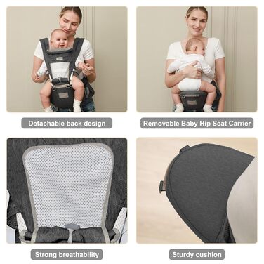 Переноска GROWNSY, вдосконалена люлька 6-в-1 для новонароджених від народження, регульоване сидіння, ергономічна люлька, легка та