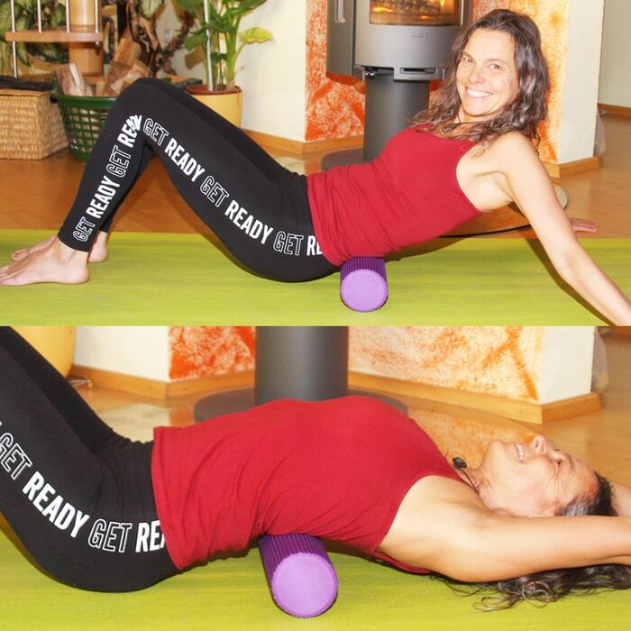 М&39який фасційний валик для масажу спини та хребта розгинач спини Ø9,5 см x 43 см, йога, пілатес, фасційний піноматеріал для болю в шиї та спині, терапія тригерних точок