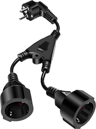 Адаптер короткої кабельної розетки 2 в 1, подвійна вилка для розетки, подовжувач розетки 2-стороння розподільна розетка, багатораз