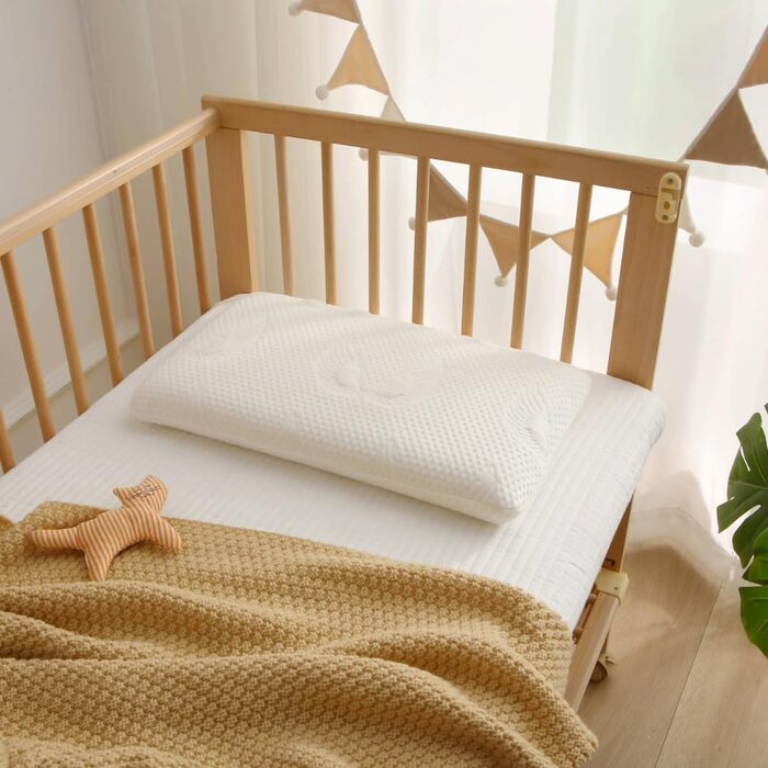 Дитяча подушка Welldora з піни з ефектом пам&39яті 30x50 см ергономічна подушка для дітей (28 років), росте разом з дитиною, дихаючий чохол 3D Tencel, сертифікований Oeko-TEX, безпечний, можна прати та приємно м&39який. Дитяча подушка білого кольору з пін