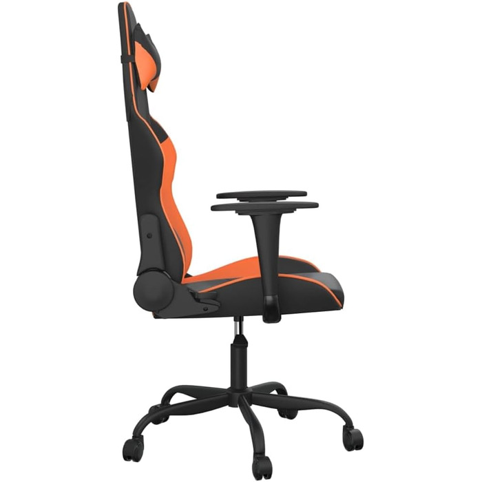 Геймерське крісло, чорно-помаранчеве, штучна шкіра, поворотне, регульоване, ергономічне, для комп&39ютера та офісного використання, 110 кг