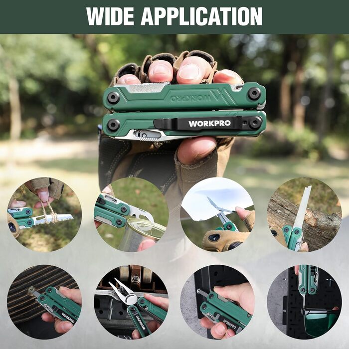Багатофункціональні плоскогубці WORKPRO, багатофункціональний інструмент 18 в 1 Складаний багатофункціональний інструмент з нержав