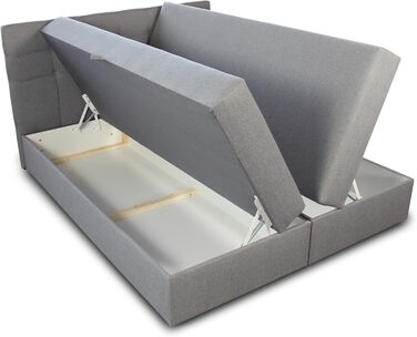 Ліжко Sofnet Best Box Spring з 2 ящиками для зберігання, двоспальне ліжко з матрацом Bonnell та наматрасником, м&39яке ліжко, каркас ліжка, стильне, спальня (сірий (Inari 91), 180 x 200 см) сірий (Inari 91) 180 x 200 см