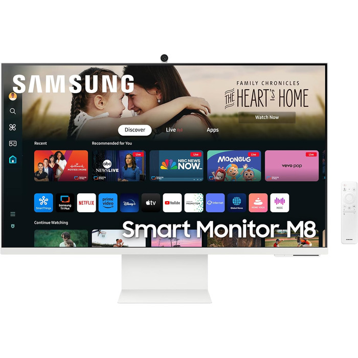 Смарт-монітор Samsung M80D, 32 дюйми, 4K AI Upscaling, UHD, 60 Гц, 360 Audio Mode, вкл.