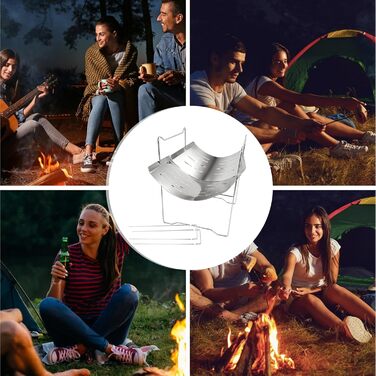 Підставка для багаття Складаний кемпінговий гриль з нержавіючої сталі Портативний для відкритих вогнищ Легкий для зберігання аксесуар для гриля, походів, кемпінгу, пікніків та пригод