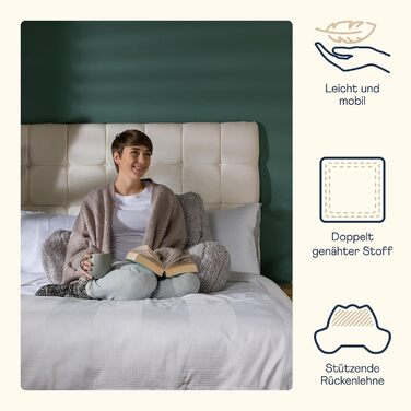 Подушка для читання Icon Teddy Bear зі спинкою, сіра, пухнаста подушка для читання з наповнювачем-мішком, підтримка спини з ручкою для перенесення, сірого кольору