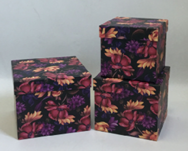 Подарункові коробки UFO W5230 Набір 3 шт Flowers1 квадр. (6885153)
