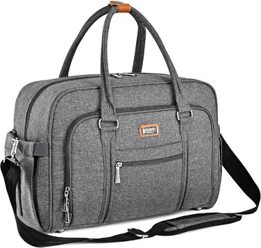 Пеленальна сумка, пеленальна сумка для мами і тата, з пеленальним килимком та ізольованими кишенями темно-сіра