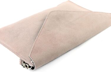 Жіноча замшева шкіряна сумка-клатч через плече T106, вечірня сумка ручної роботи, Італійського кольору, рожево-бежевого кольору, 2 шт.