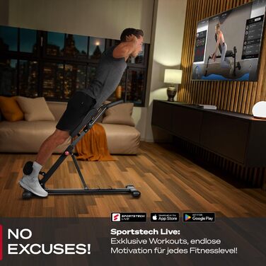 Тренажер для пресу та спини Sportstech 6-в-1 для домашнього використання, багатофункціональна регульована лава для штанги, лава для тренувань жиму лежачи, німецький якісний бренд, лава для пресу, ніг та сідниць для дому