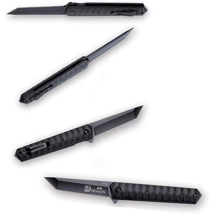 Одноручний ніж AUBEY, складаний ніж Tanto, ніж EDC, кишеньковий ніж для виживання на відкритому повітрі з кліпсою Кишеньковий ніж