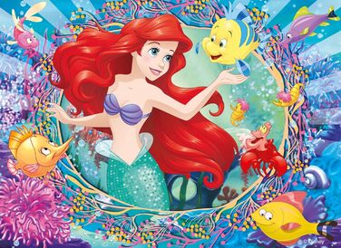 Пазли для дітей від 3 років - 4 х 48 елементів - 2 в 1 двосторонні зі спинкою для розфарбовування - Принцеси Діснея - Зроблено в І