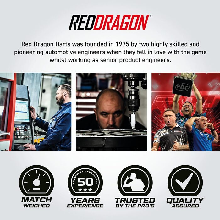 Професійні дротики RED DRAGON Golden Eye 22 г, 24 г, 26 г, 28 г, 30 г або 32 г з льотками та древками 24.0 грами
