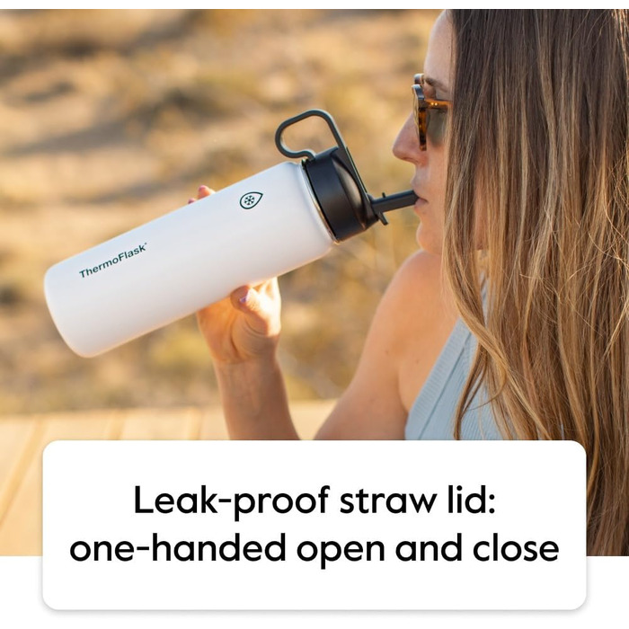 Термопляшки для води ThermoFlask з подвійними стінками з вакуумною ізоляцією з нержавіючої сталі, 473 мл, червоні/сині, 2 шт. 16 у