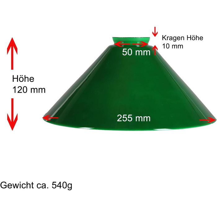 Швець абажур лампа скло лампа скло зелене скло для шевця Ø 256 мм опалове скло E27 підходящий край коміра