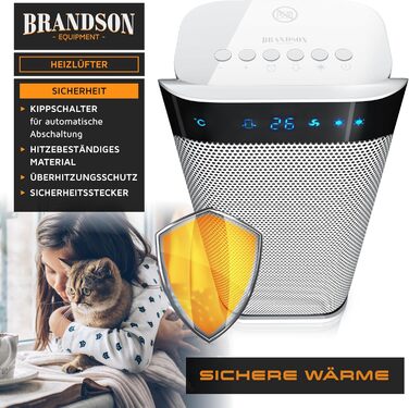 Тепловентиляторний обігрівач потужністю 2000 Вт з пультом дистанційного керування - Великий та потужний - Лауреат нагород - Енергозберігаючий та тихий - Підходить для ванної кімнати, вітальні, дитячої кімнати та немовлят - Функція коливання - Обігрівач - 