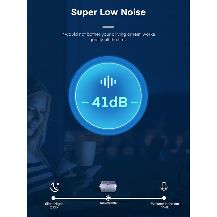 Компресор FOHERE 45L cool box, електричний холодильник, 12В/24В/220-240В з режимом ECO, портативний електричний холодильник, що ох