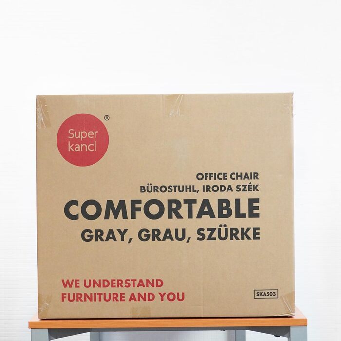 Офісний стілець з тканини Зручний, ергономічний обертовий стілець до 130 кг, зі складними підлокітниками, письмовий стілець з високою спинкою, сірий