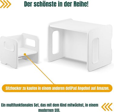 Дитяча лавка defiPad дитяча лавка може перетворюватися на дитячий стіл дерев'яна лавка з 2 висотами сидіння дитяча лавка з функціє