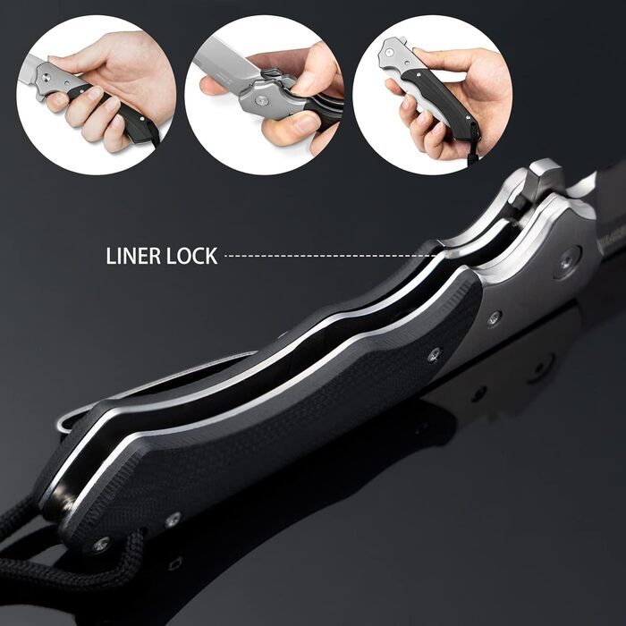 Складаний ніж NedFoss SWAN, ніж для виживання зі сталі d2 9,3 см з рукояткою G10, одноручний ніж, гострий кишеньковий ніж з кріпле