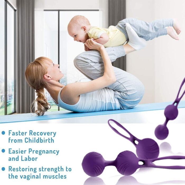 Вагінальні кульки Love Balls - Силіконові та металеві тренування м&39язів тазового дна для зміцнення вагінальних м&39язів - 3 м&39ячі Ben Wa Balls для вправ тазового дна для жінок (фіолетові)