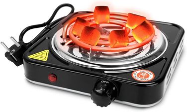 Електрична вугільна запальничка RANJIMA, електрична вугільна запальничка преміум-класу потужністю 1000 Вт для вугілля, електрична мобільна плита, нагрівальна пластинчаста пальник з вугільною сіткою для кокосового вугілля, бамбукове вугілля, чорне вугілля