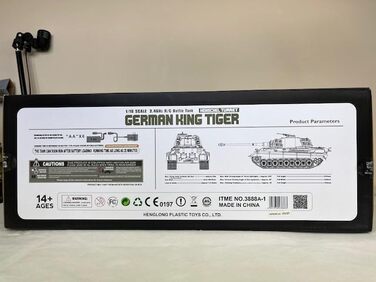 Радіокерований танк Королівський тигр (Knigstiger) Henschel, масштаб 116, Heng Long. Сталеві шестерні, дим-ефект, звук 2.4GHz V7.0