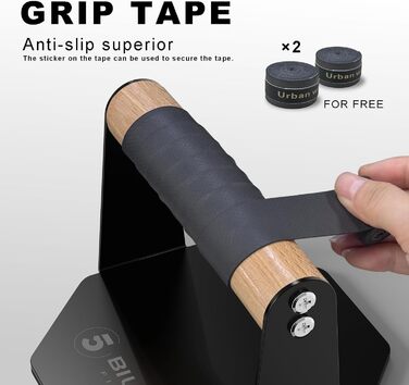 Стійка для віджимань 5BILLION - Тренування в домашньому спортзалі - Підходить для качання м&39язів та підтягувань - Рукоятка з пінопласту (чорна) (залізо дерево)