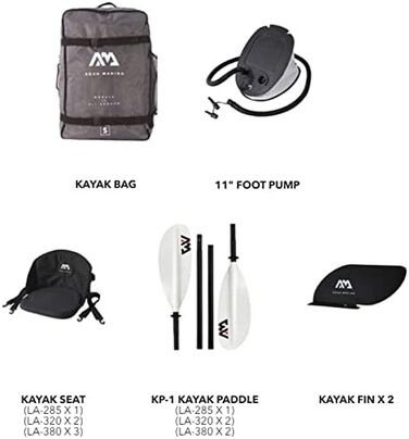 Надувний каяк-комплект для 2-3 осіб Laxo-380 2022 12&396&39 каное-велосипед з веслом, насосом, рюкзаком 380 x 90 см