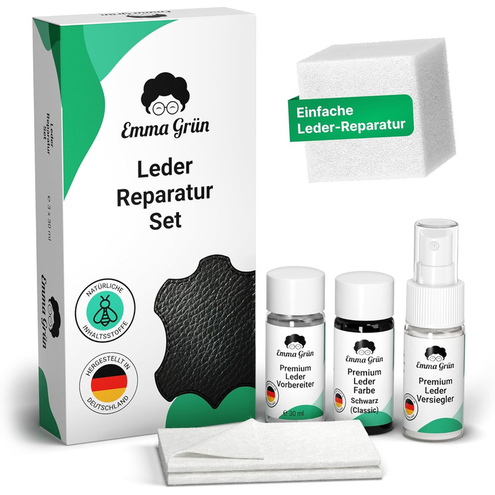 ПОВНИЙ КОМПЛЕКТ - Професійний набір для ремонту шкіри для диванів, меблів, керма та автомобільних сидінь - Ідеально підходить для