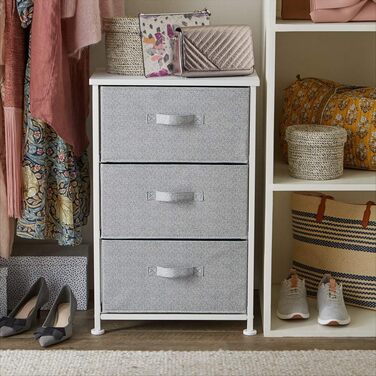 Шафа для зберігання речей з 3 тканинними шухлядами, біла