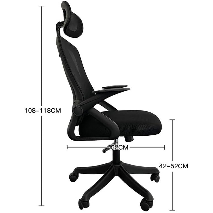 Ергономічне офісне крісло, стілець для роботи з регульованими підлокітниками, 3D-підголівником та 3D-поперековою опорою, офісне крісло з функцією гойдання та нахилу (біле та чорне) Оновлення підголівника в білому та чорному варіантах